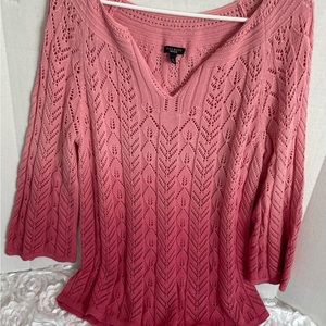 Talbots XL Knit Sweater two shades pink
